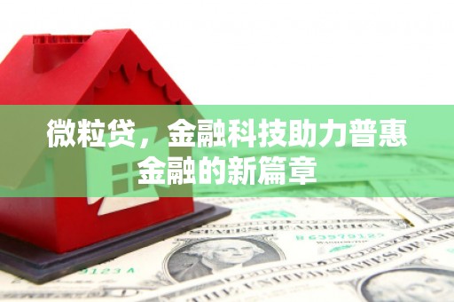 江南微粒贷，金融科技助力普惠金融的新篇章