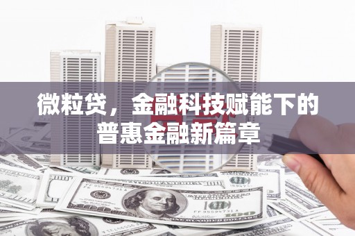 江南微粒贷，金融科技赋能下的普惠金融新篇章