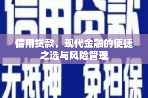 江南信用贷款，现代金融的便捷之选与风险管理