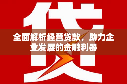 江南全面解析经营贷款，助力企业发展的金融利器