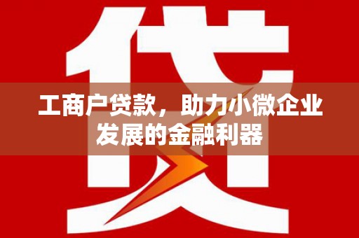 江南工商户贷款，助力小微企业发展的金融利器