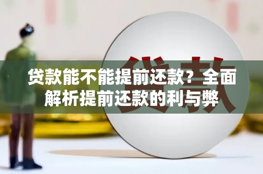 江南贷款能不能提前还款？全面解析提前还款的利与弊